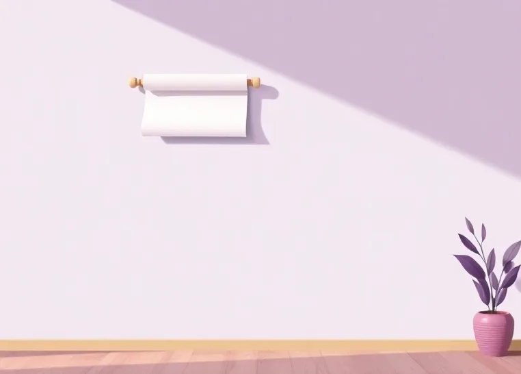 Pose de papier peint, rouleau et brosse à maroufler